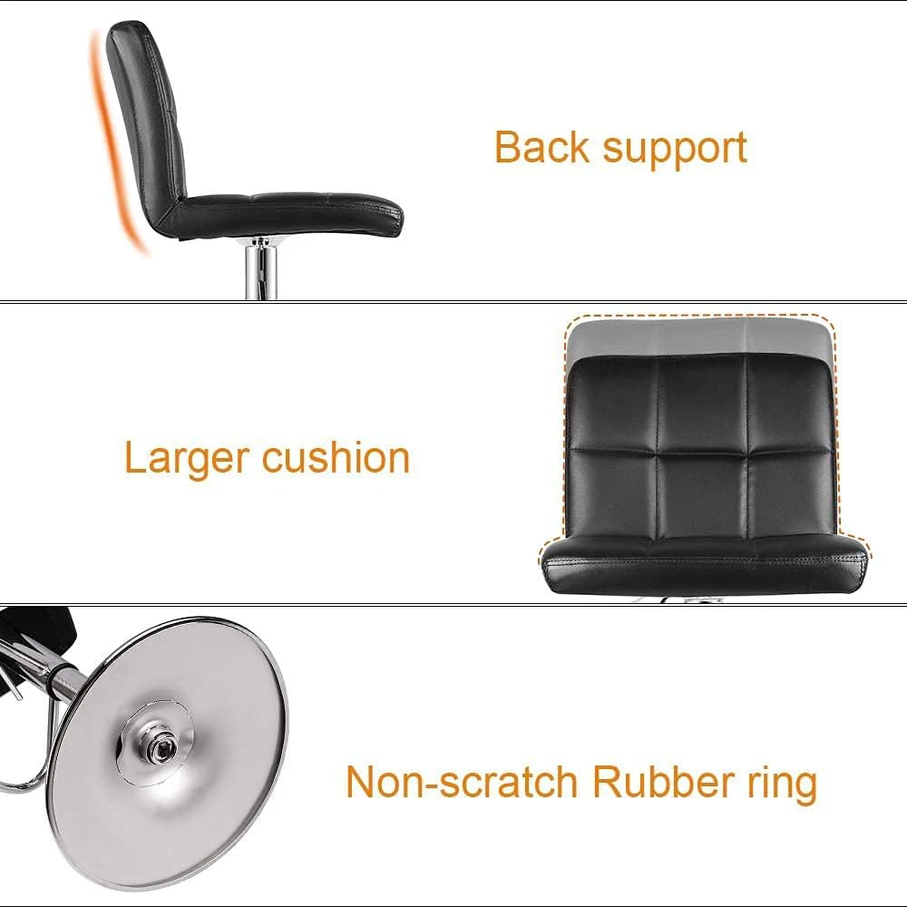 2PCs Bar Stools PU Leather Swivel Bar Chairs Swivel Stools for Breakfast Bar Counter Kitchen Home High Foot Stool - Image 5