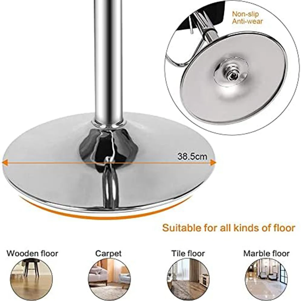 2PCs Bar Stools PU Leather Swivel Bar Chairs Swivel Stools for Breakfast Bar Counter Kitchen Home High Foot Stool - Image 4