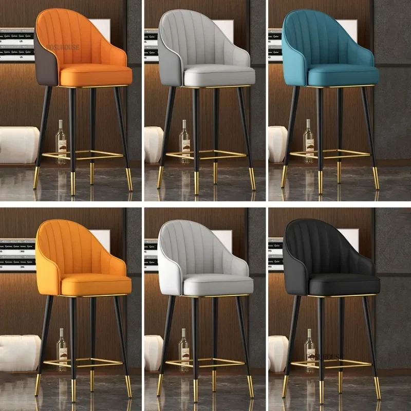 Modern Minimalist Living Room High Bar Chairs Home Furniture Restaurant Bar Stool Hotel Swivel Backrest Armchair p h - Image 5