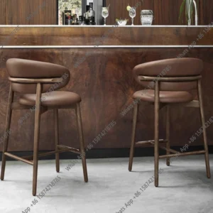 Sm China Back Bar Stools Wood Commercial Walnut Sturdy Modern Kitchen Bar Stools Living Room Island Barhocker High End Furniture