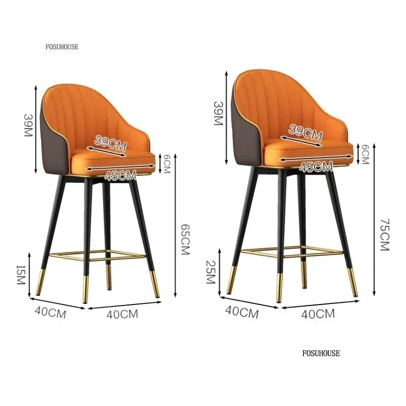 Modern Minimalist Living Room High Bar Chairs Home Furniture Restaurant Bar Stool Hotel Swivel Backrest Armchair p h - Image 6