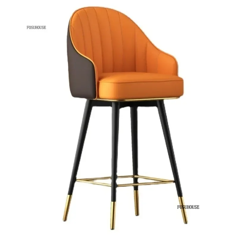 Modern Minimalist Living Room High Bar Chairs Home Furniture Restaurant Bar Stool Hotel Swivel Backrest Armchair p h - Image 2