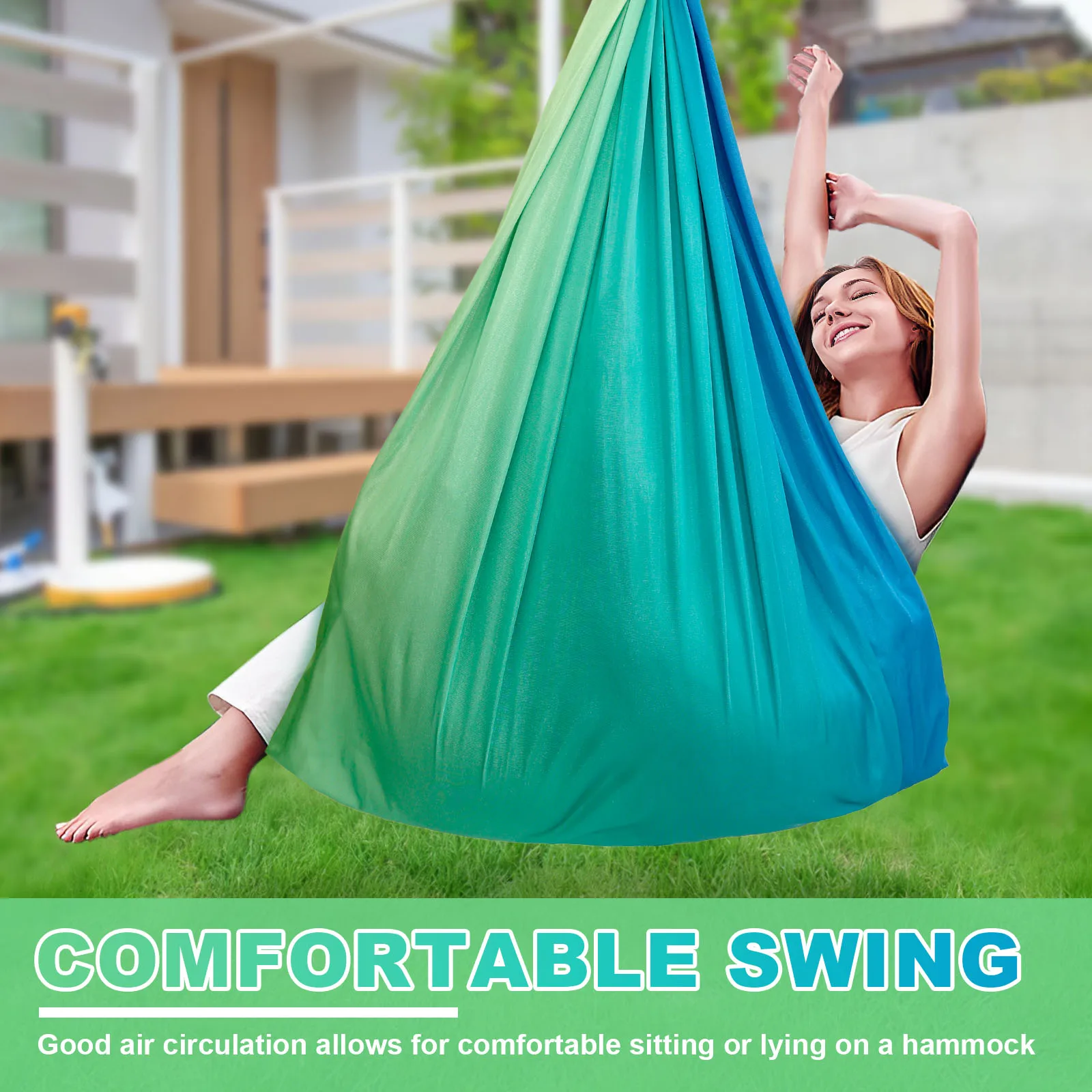 Kids Sensory Swings Double Layer Comfortable Cuddle Swing with 360° Swivel Hanger Holds up to 200 lbs for Adults Indoor Outdoor - Image 5