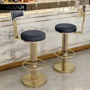 #e forGolden Bar Chair Height Adjustable Swivel Counter Bar Stool Modern Stainless Steel Kitchen Counter Chair Dining Chairs Set