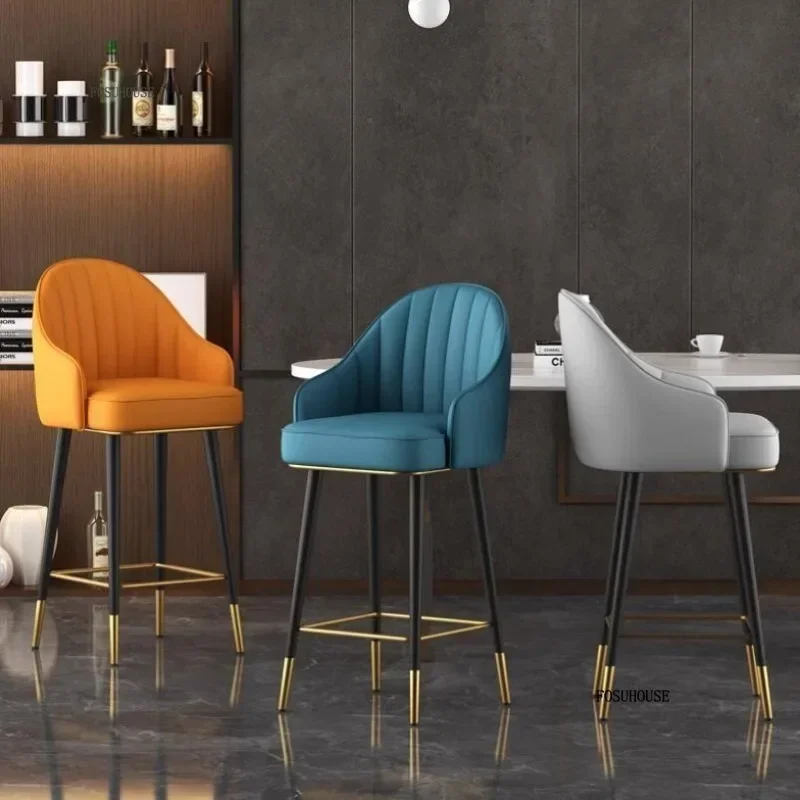 Modern Minimalist Living Room High Bar Chairs Home Furniture Restaurant Bar Stool Hotel Swivel Backrest Armchair p h - Image 3