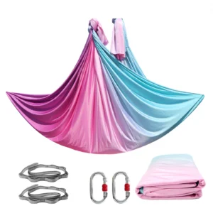 Aerial Yoga Hammock Set Yoga Swing 5.5 Yards Silk Fabri Fitness Pilates Include Carabiners Daisy Chain for Inversion Exercises