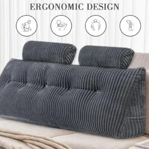 Headboard Wedge Pillow with 2 Pack Neck Roll Pillow Large Headboard Pillow King Wedge Pillow Headboard Soft with Removable Cover