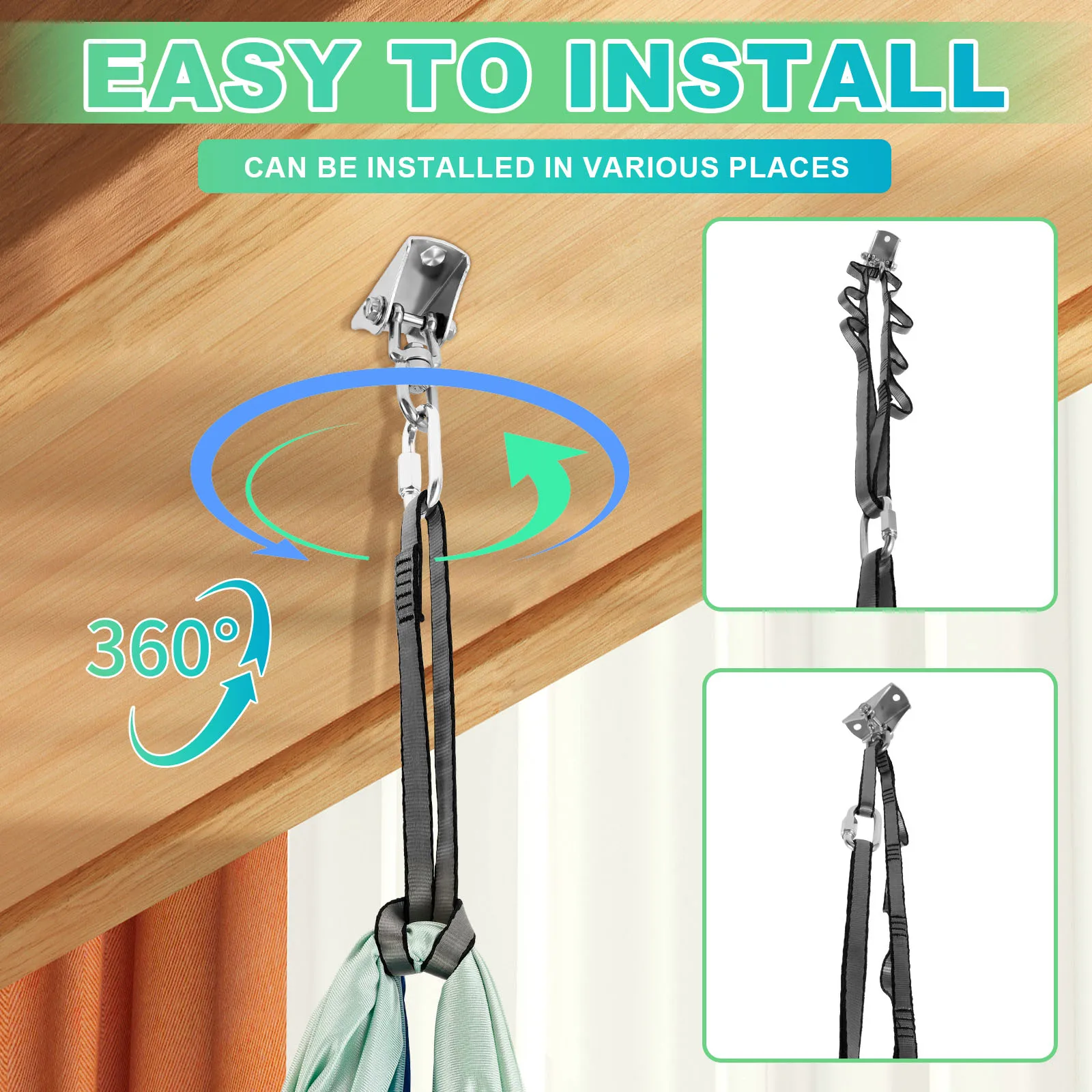 Kids Sensory Swings Double Layer Comfortable Cuddle Swing with 360° Swivel Hanger Holds up to 200 lbs for Adults Indoor Outdoor - Image 4