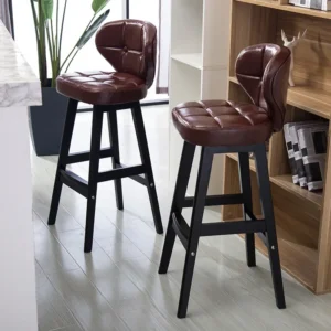 Wooden bar chairs, high stools, home backrests, bar stools, simple retro cashier chairs, bar chairs