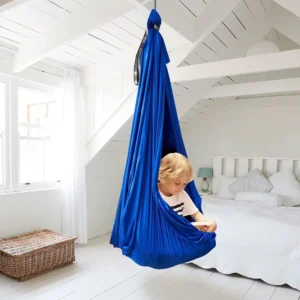 Children's Hammock Indoor and Outdoor Swing Hammock150x280cm Polyester Solid Color Elastic Children's Sensory Air Yoga Hammock