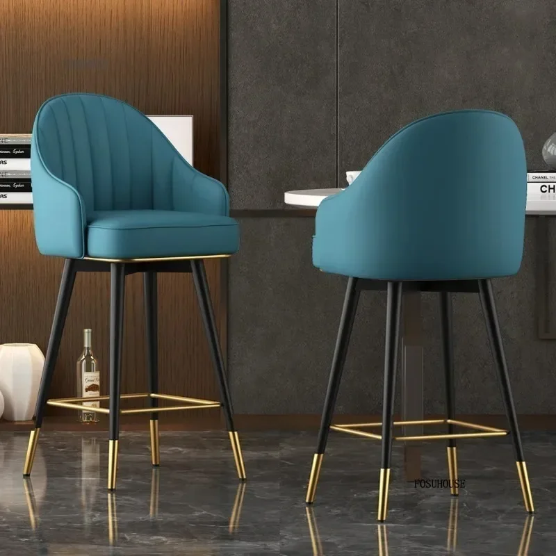 Modern Minimalist Living Room High Bar Chairs Home Furniture Restaurant Bar Stool Hotel Swivel Backrest Armchair p h - Image 4