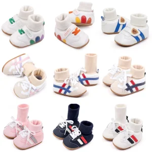 Baby Sock Shos Autumn and Winter Baby Girls Boys Ankle-covered Style 0-1 Year Old Anti Slip Fashion Design Newborn Infant Shoes