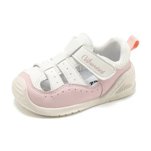 New Summer Baby Shoes Leather Cut-outs Girls Sandals Soft Sole Closed Toe Little Kids Shoes Fashion Toddler Sandals