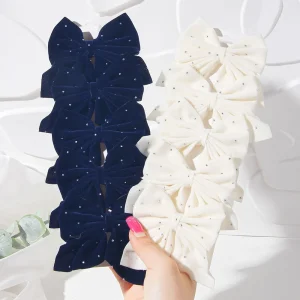 2/4/6pcs Girl Bows Hair Clips Velvet Autumn Winter Style Bowknot Haipins Texture Fashionable Children Gift Baby Hair Accessories