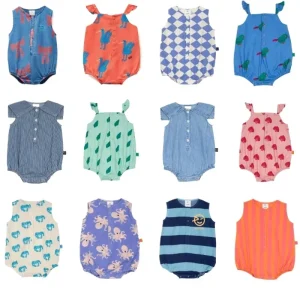 OUYANG&IVAN SsWyn2025 Mid Blue Denim Sailor Collar Romper Floral Baby One-pieces for Babies Boy Girl Bodysuits