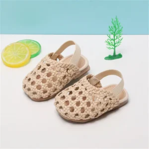 2025 New Summer Infant Shoes Hollow Out Braid First Walkers Soft Sole Fashion Baby Girls Sandals EU 15-25